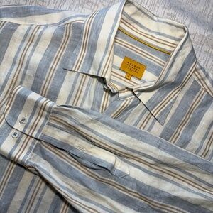 Robert Talbott Blue and White Casual Button Down Shirt Men’s Medium Long Sleeve